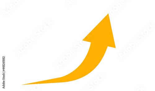 rising arrow orange for icon, business and finance concept, arrow orange pointing up symbol, direction arrow sign, progress growth and success concept