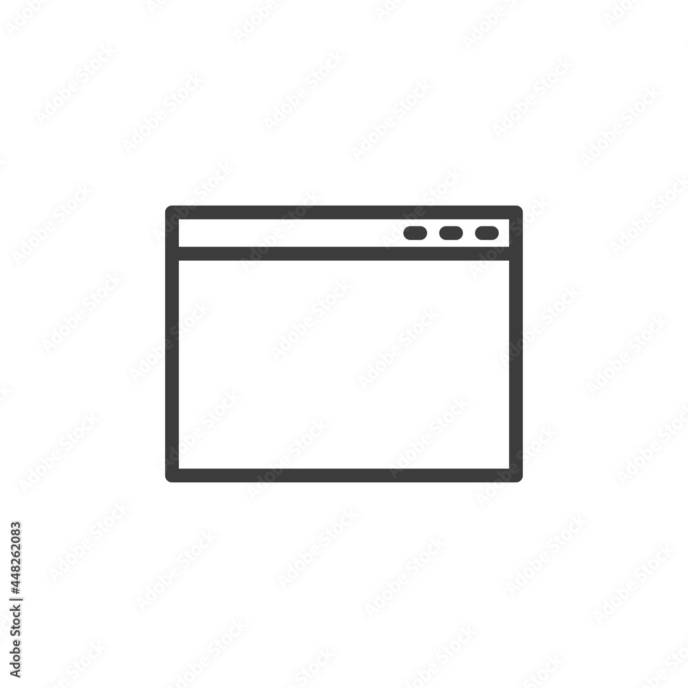 Empty webpage icon with white background Empty webpage icon with white background