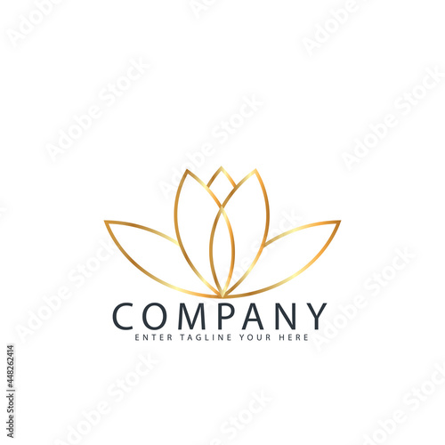 gold leaf logo, design vector symbol modern abstract illustration