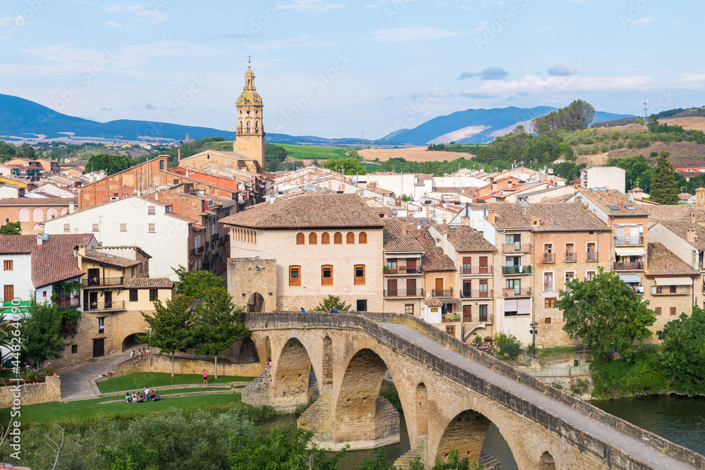 views of puente la reina medieval town, Spain