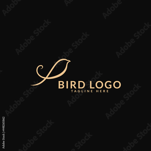 luxury bird logo design. logo template