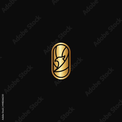 gold line phoenix logo design. logo template