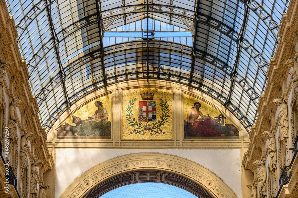 Milano Galleria Vittorio Emanuele, mosaici della cupola