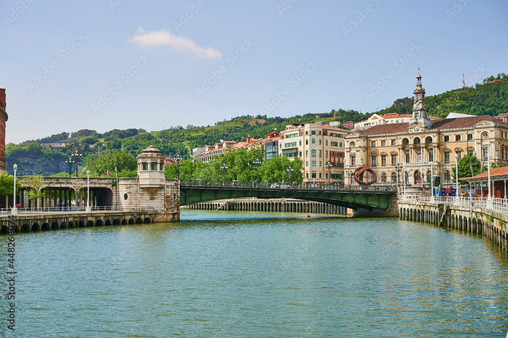 View of the Nervion river and Puente del Ayuntamiento View of the Nervion river and Puente del Ayuntamiento