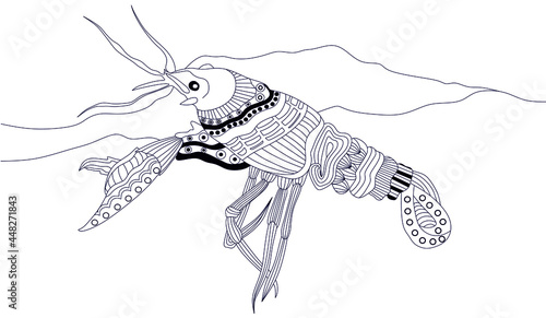 Zentangle crayfish art