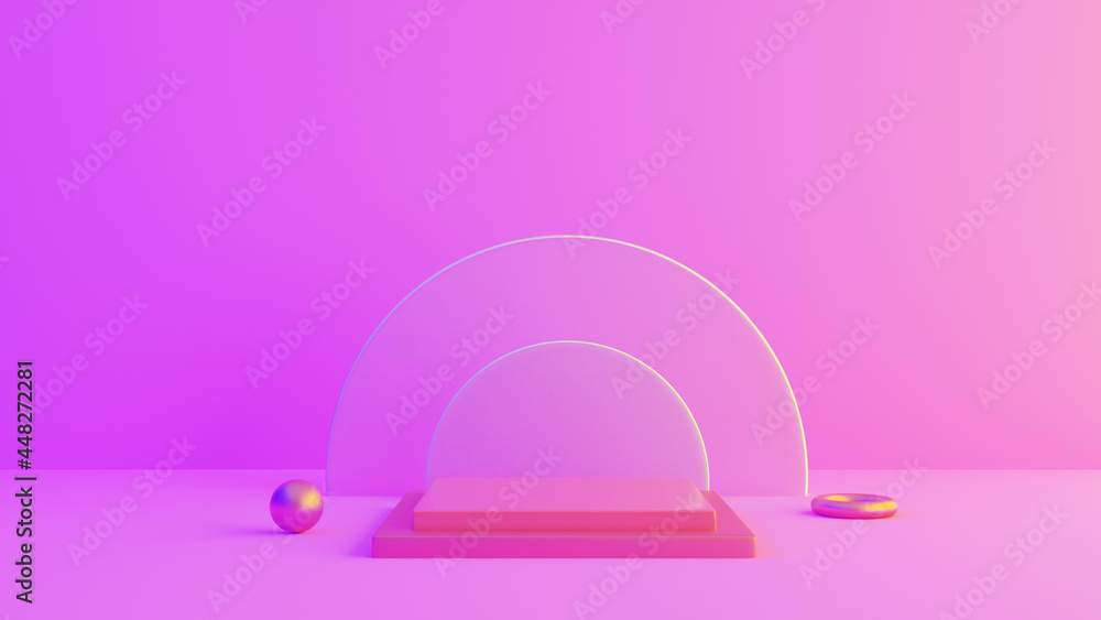 Abstract rendering 3d round shape for advertising product display. Studio platform. 3D illustration render graphic Abstract rendering 3d round shape for advertising product display. Studio platform. 3D illustration render graphic