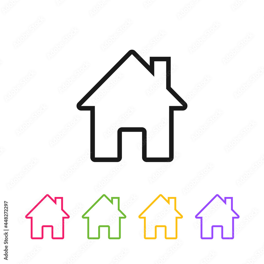 House icon on a white background. Vector outline illustration. House icon on a white background. Vector outline illustration.