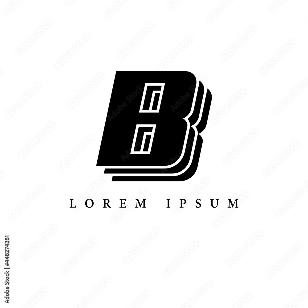 Obraz premium simple alphabet logo black and white concept with layer combination