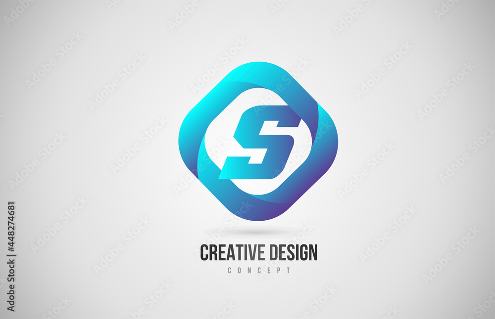 blue gradient S alphabet letter icon logo. Creative design for company blue gradient S alphabet letter icon logo. Creative design for company