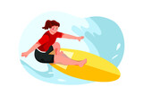 Surfing - Sport Illustration Concept. Flat illustration isolated on white background.