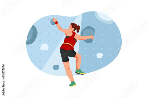 Sport Climbing - Sport Illustration Concept. Flat illustration isolated on white background. © freeslab