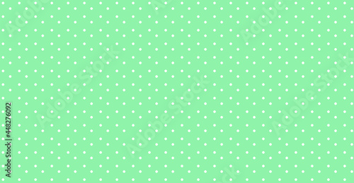 Tableau sur toile Background : White polkadot green fore color use as pattern concept