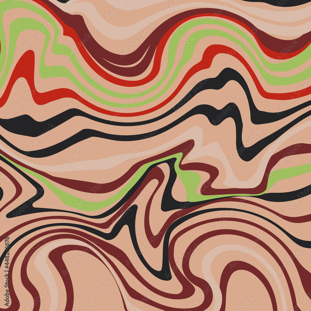 Abstract psychedelic groovy background. Vector.