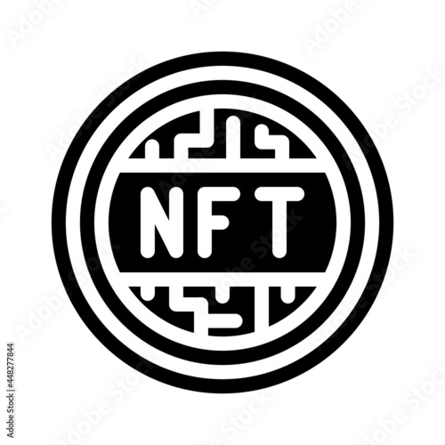 nft token glyph icon vector. nft token sign. isolated contour symbol black illustration
