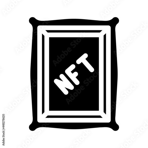 nft digital painting glyph icon vector. nft digital painting sign. isolated contour symbol black illustration