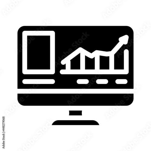 virtual auction glyph icon vector. virtual auction sign. isolated contour symbol black illustration