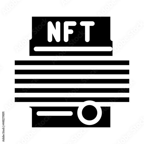 smart nft contract glyph icon vector. smart nft contract sign. isolated contour symbol black illustration