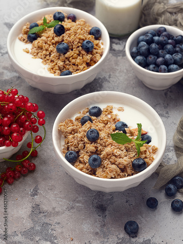 Granola with berries and greek yoghurt