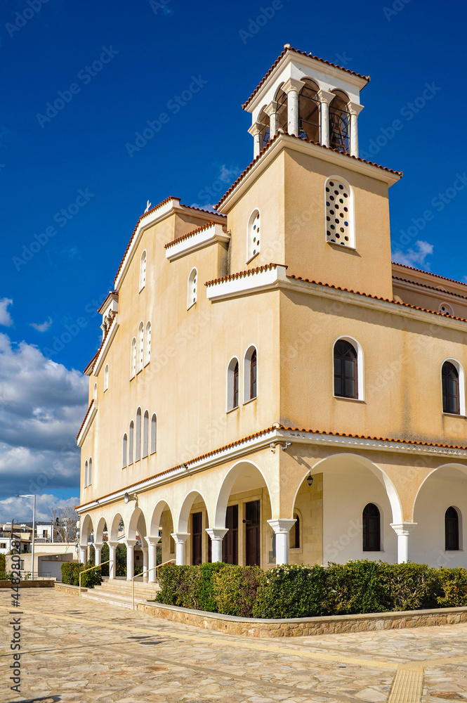 The spacious Basilica of St. Andrew, built in the modern church style of Cyprus, can accommodate all the faithful of the Greek village of Empa.     