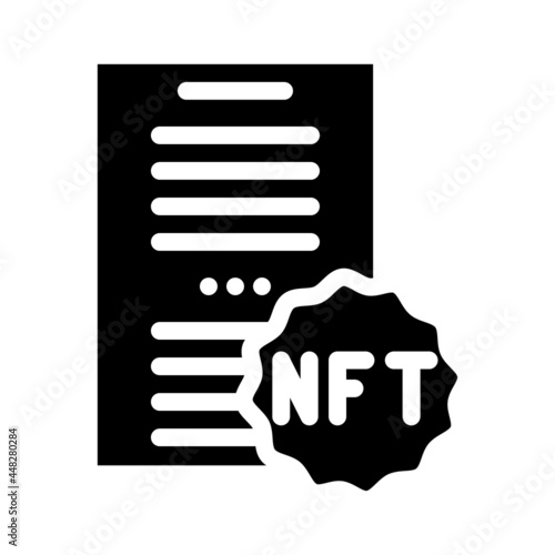 nft and poetry glyph icon vector. nft and poetry sign. isolated contour symbol black illustration