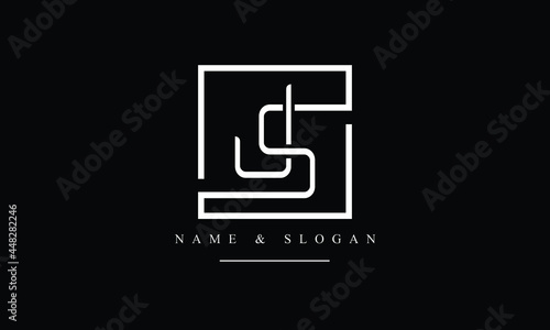 SJ, JS, S, J abstract letters logo monogram