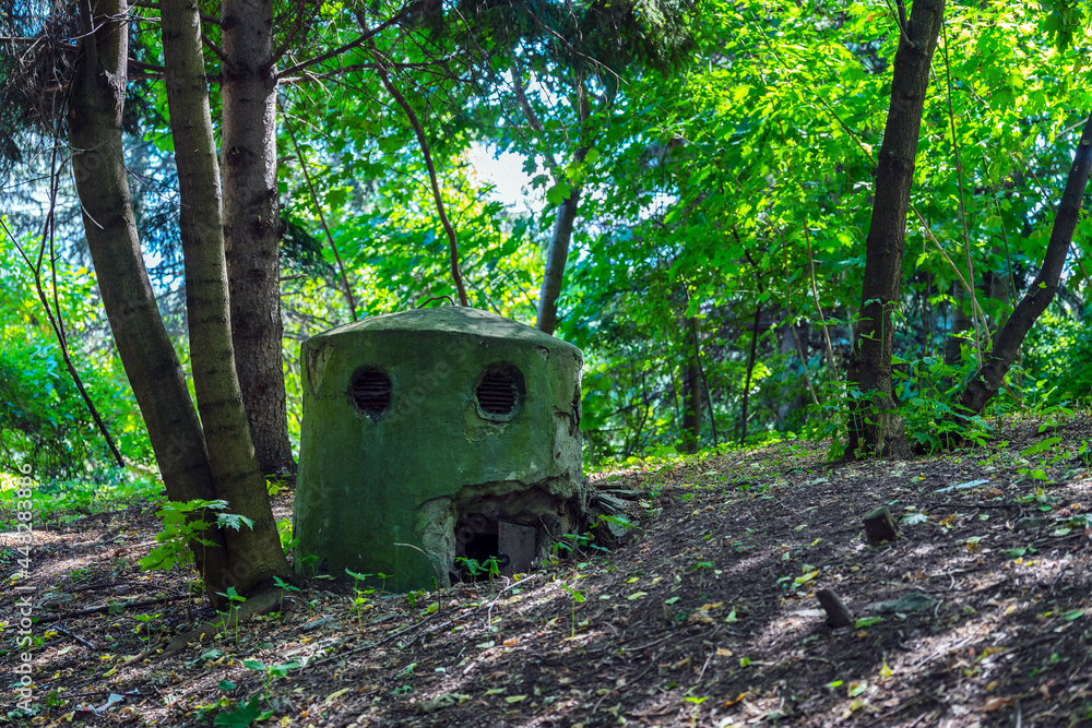 Old abandoned ventilation exit in the forest. Old abandoned ventilation exit in the forest.