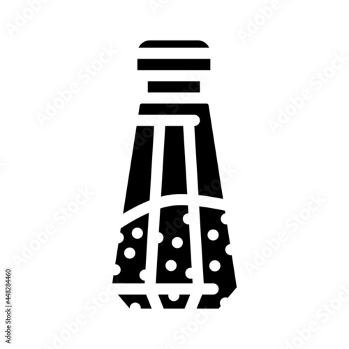 salt in salt shaker glyph icon vector. salt in salt shaker sign. isolated contour symbol black illustration