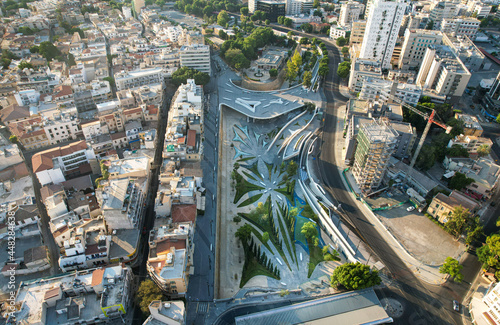 Photos Aerial view of Nicosia cityscape and Eleftheria square with modern futuristic ar