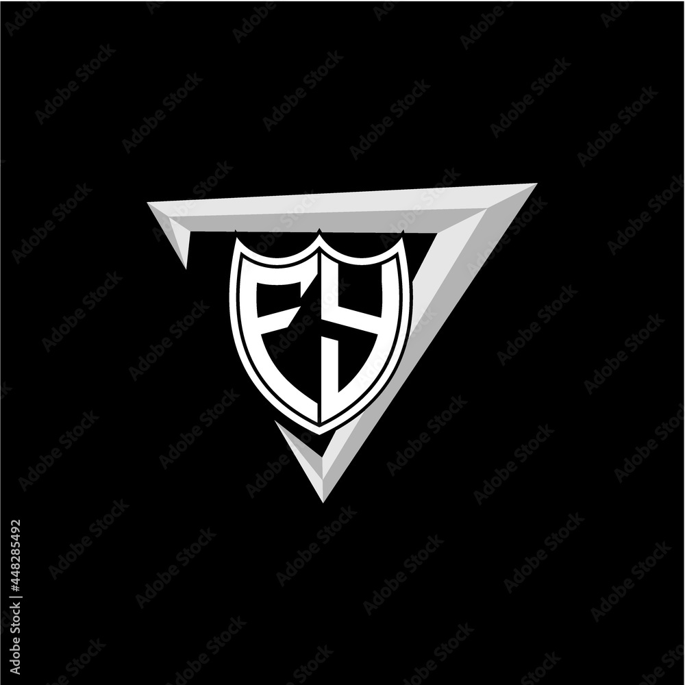 initial letter F Y shield shape with triangular decoration initial letter F Y shield shape with triangular decoration