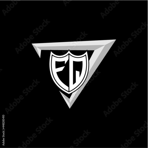 initial letter F Q shield shape with triangular decoration Free Download initial letter F Q shield shape with triangular decoration - GFXLoad