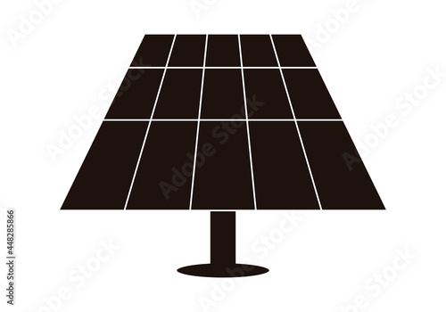 Icono negro de panel solar en fondo blanco.