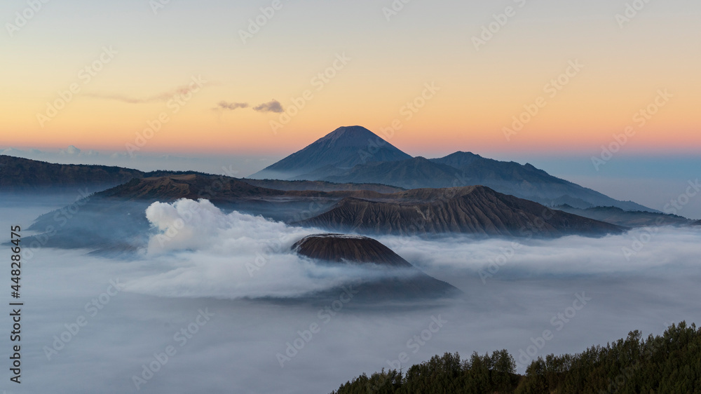 The Tengger Caldera with Bromo Volcano at dawn, Java, Indonesia