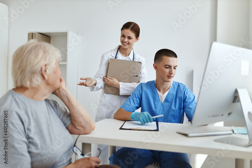 woman sitting at the doctor s appointment diagnostics service hospital