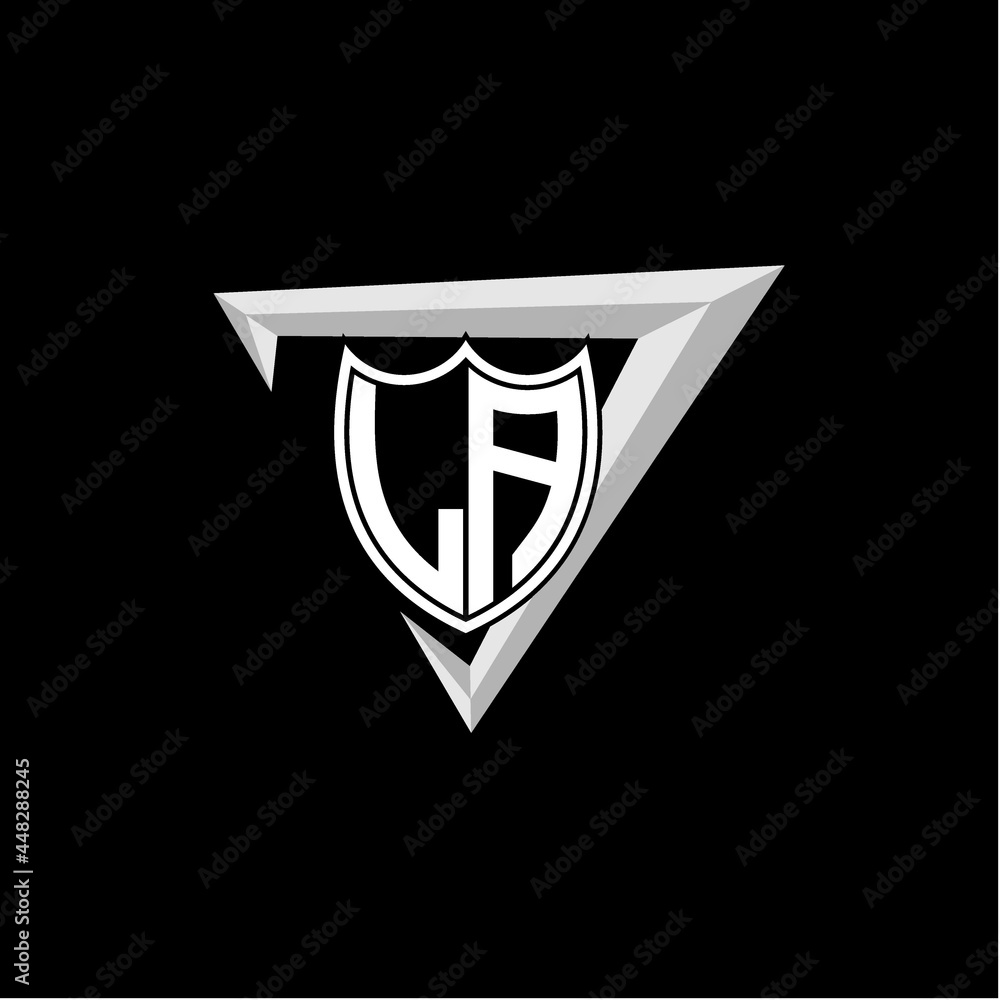 initial letter L A shield shape with triangular decoration initial letter L A shield shape with triangular decoration