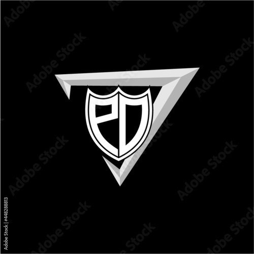 initial letter P O shield shape with triangular decoration Free Download initial letter P O shield shape with triangular decoration - GFXLoad