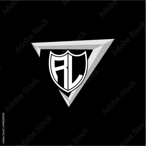 initial letter R L shield shape with triangular decoration Free Download initial letter R L shield shape with triangular decoration - GFXLoad
