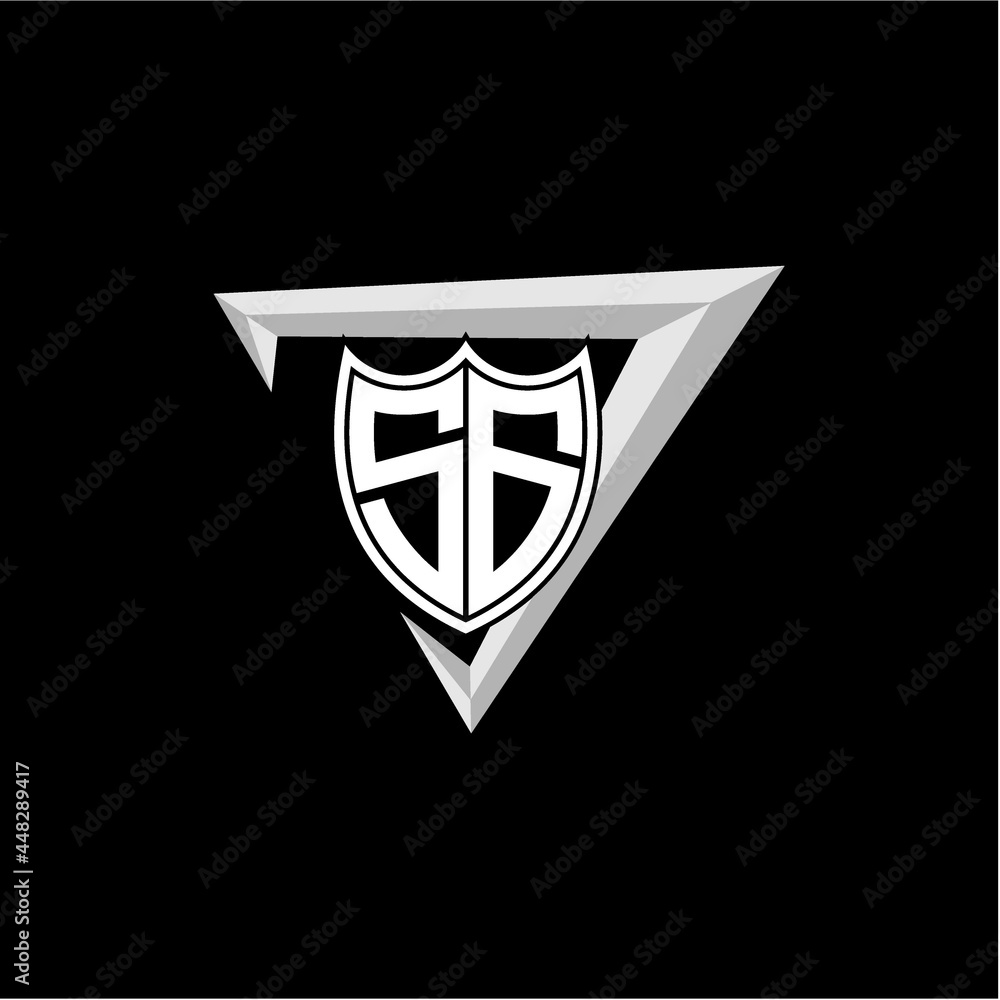 initial letter S G shield shape with triangular decoration initial letter S G shield shape with triangular decoration