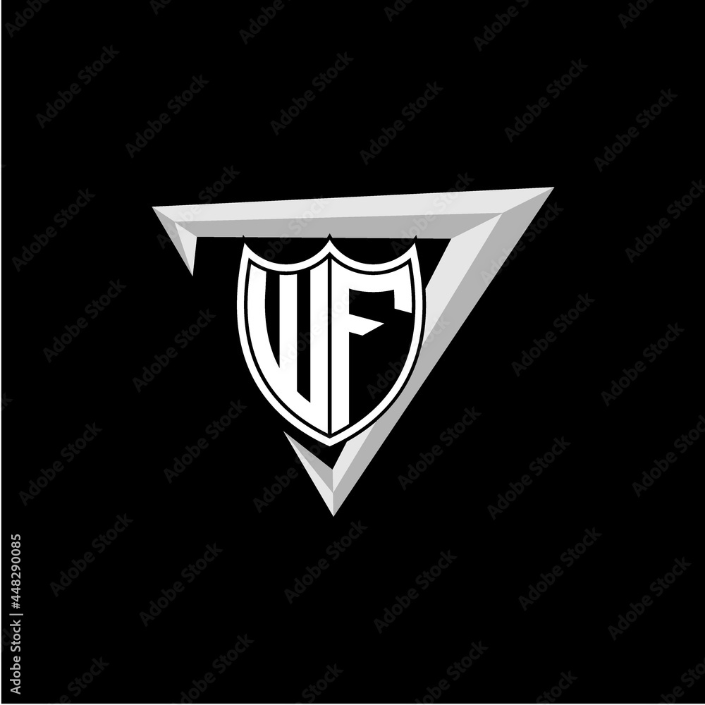 initial letter W F shield shape with triangular decoration initial letter W F shield shape with triangular decoration