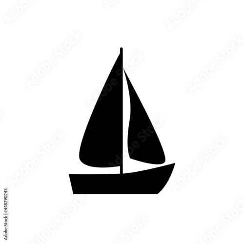 Sailboat icon isolated on white background.