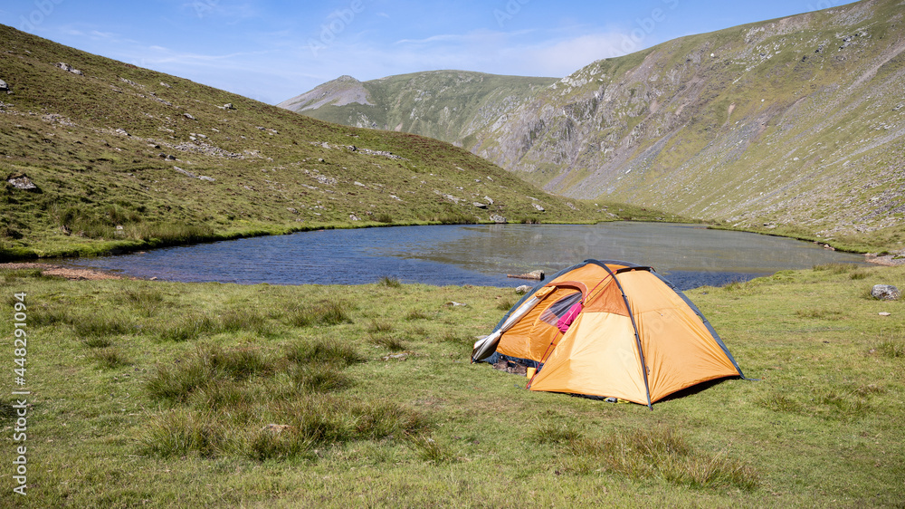 camping in the mountains Wales