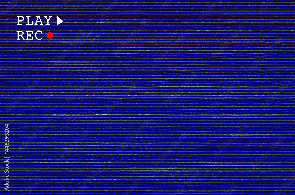 Damaged Retro VHS Camera Tracking Rewind Glitch Effect with Play and