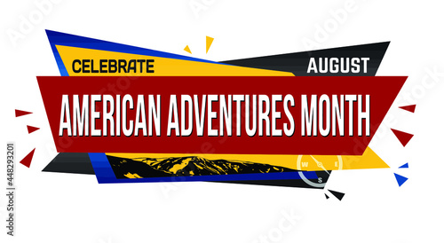 American adventures month banner design on white background, vector illustration