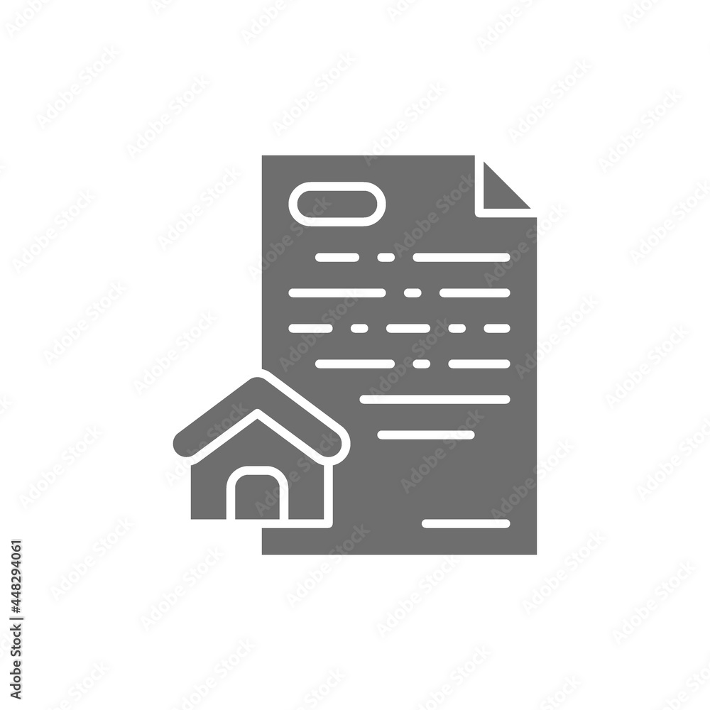 Vector real estate loan, mortgage grey icon. Vector real estate loan, mortgage grey icon.