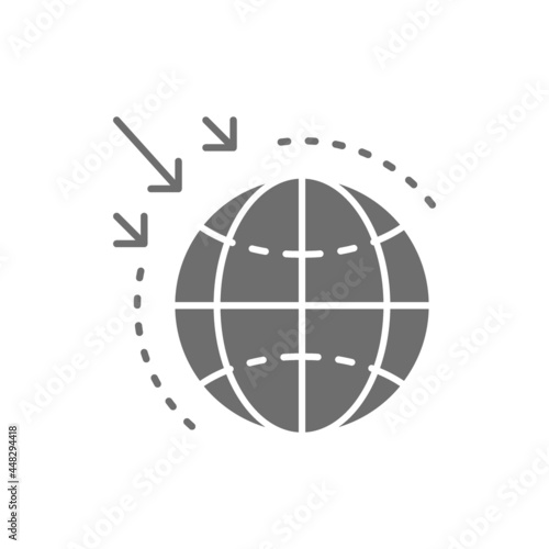 Destruction of the ozone layer gray icon.
