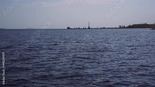 onega lake in the early summer morning