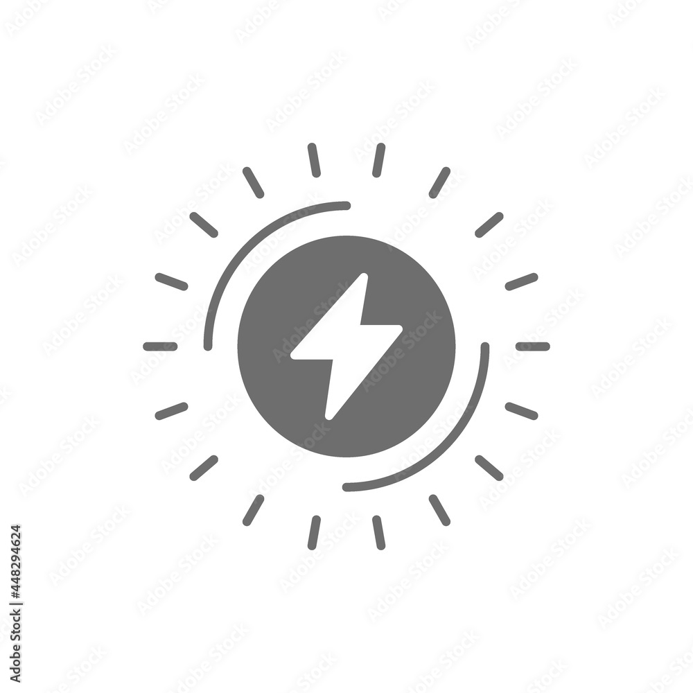 Eelectric power, electricity gray icon. Isolated on white background Eelectric power, electricity gray icon. Isolated on white background