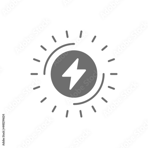 Eelectric power, electricity gray icon. Isolated on white background
