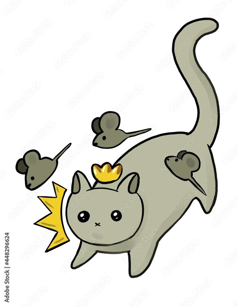 Fototapeta premium the cat king daydreams