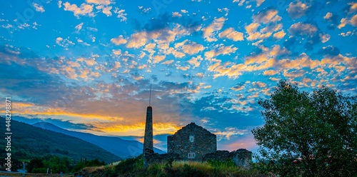 sunset over the mountains