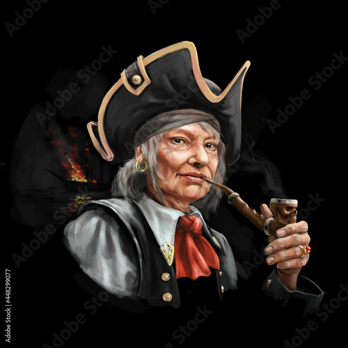 pirate with smoking pipe